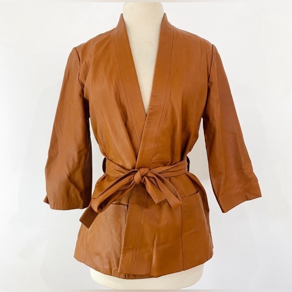 Just Female Lambskin Kimono Style Belted Jacket Small MSRP $499​​​​​​​​​​​​​